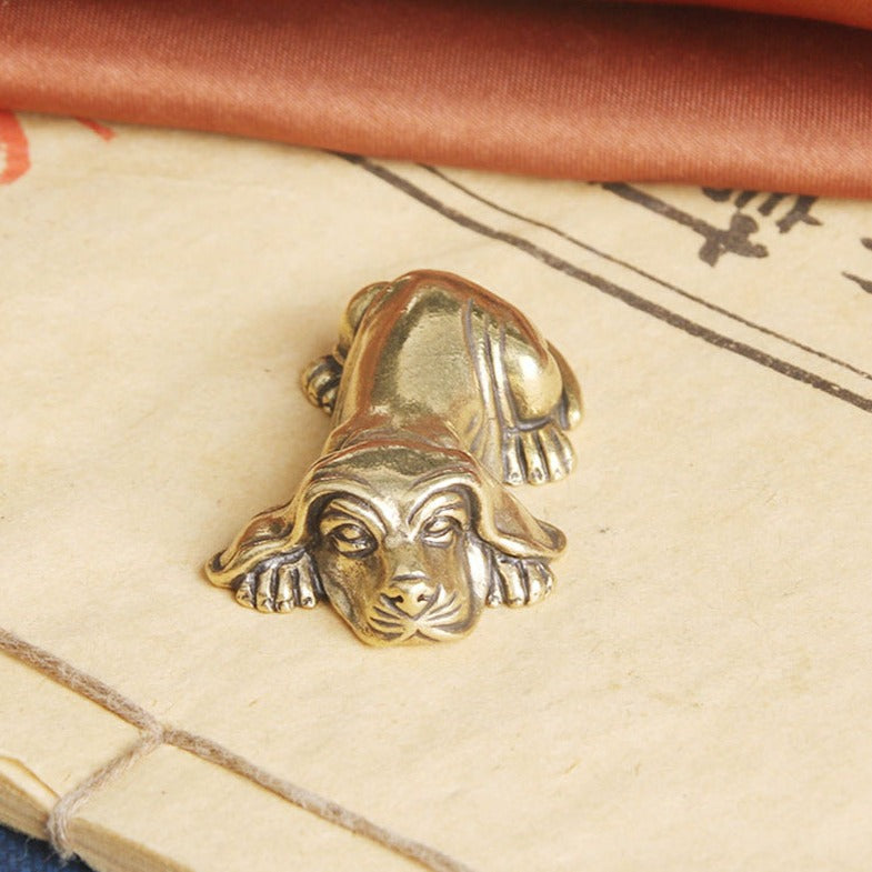 Miniature Brass Dachshund Figurine
