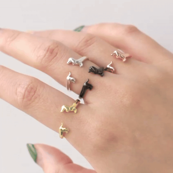 Adjustable Sterling Silver Dachshund Ring | The Best Dachshund Gifts