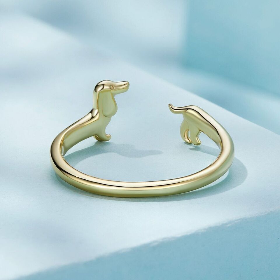 Adjustable Sterling Silver Dachshund Ring | The Best Dachshund Gifts