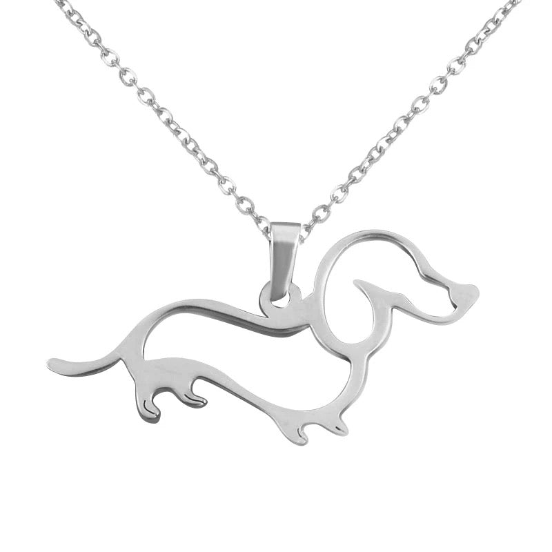 Hollow Stainless Steel Dachshund Necklace | The Best Dachshund Gifts