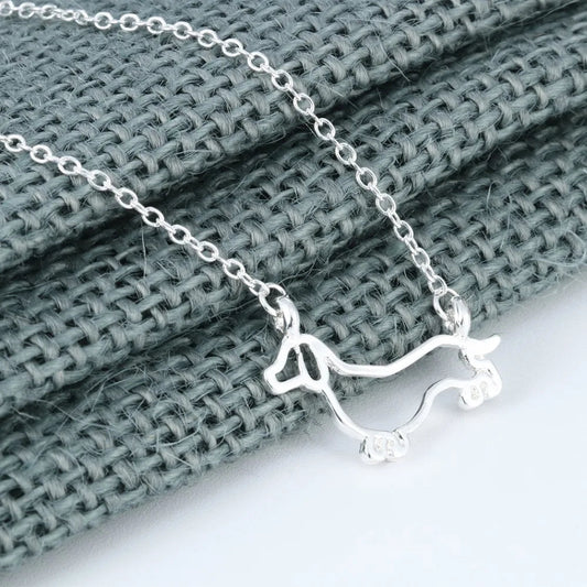 Hollow Zinc Alloy Dachshund Necklace | The Best Dachshund Gifts