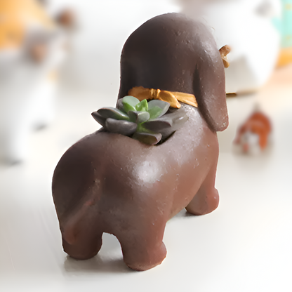Resin Dachshund Succulent Pot | The Best Dachshund Gifts