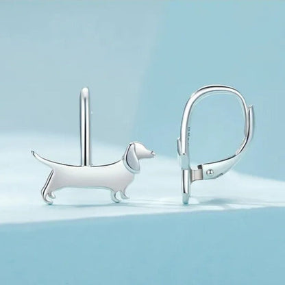 Sterling Silver Cute Dachshund Buckle Earrings | The Best Dachshund Gifts