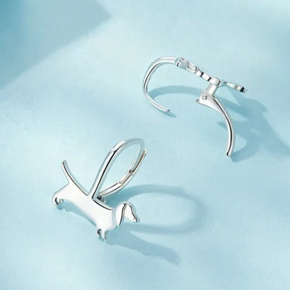 Sterling Silver Cute Dachshund Buckle Earrings | The Best Dachshund Gifts