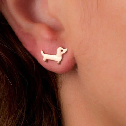 Zinc Alloy Cute Dachshund Stud Earrings | The Best Dachshund Gifts