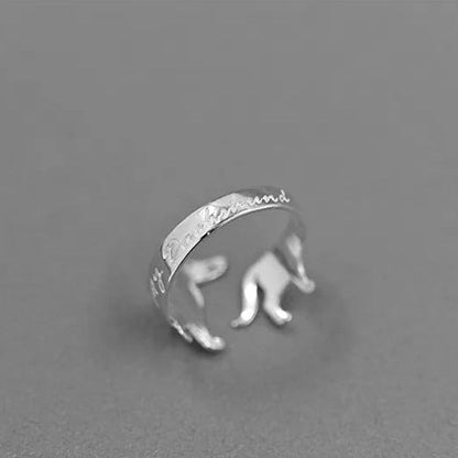 Adjustable Sterling Silver Cute Dachshund Ring | The Best Dachshund Gifts