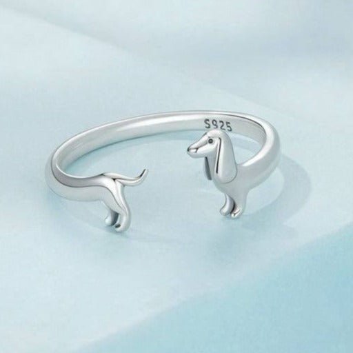 Adjustable Sterling Silver Dachshund Ring | The Best Dachshund Gifts