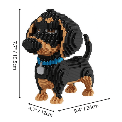 Cartoon Dachshund Micro Block Toy | The Best Dachshund Gifts