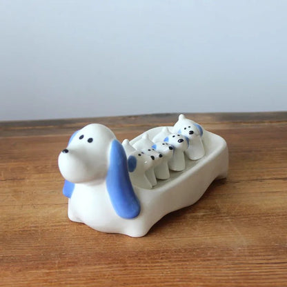 Ceramic Dachshund Chopsticks Holder Set | The Best Dachshund Gifts