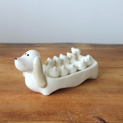 Ceramic Dachshund Chopsticks Holder Set | The Best Dachshund Gifts