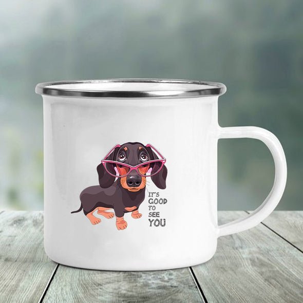 Enamel Dachshund Cup | The Best Dachshund Gifts