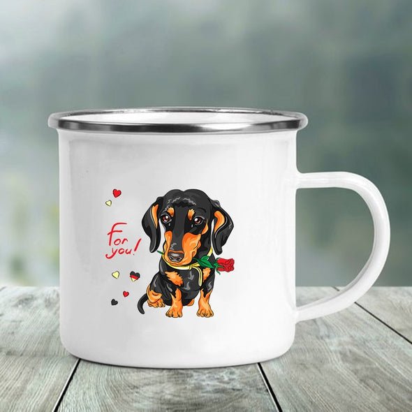 Enamel Dachshund Cup | The Best Dachshund Gifts