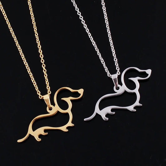 Hollow Stainless Steel Dachshund Necklace | The Best Dachshund Gifts