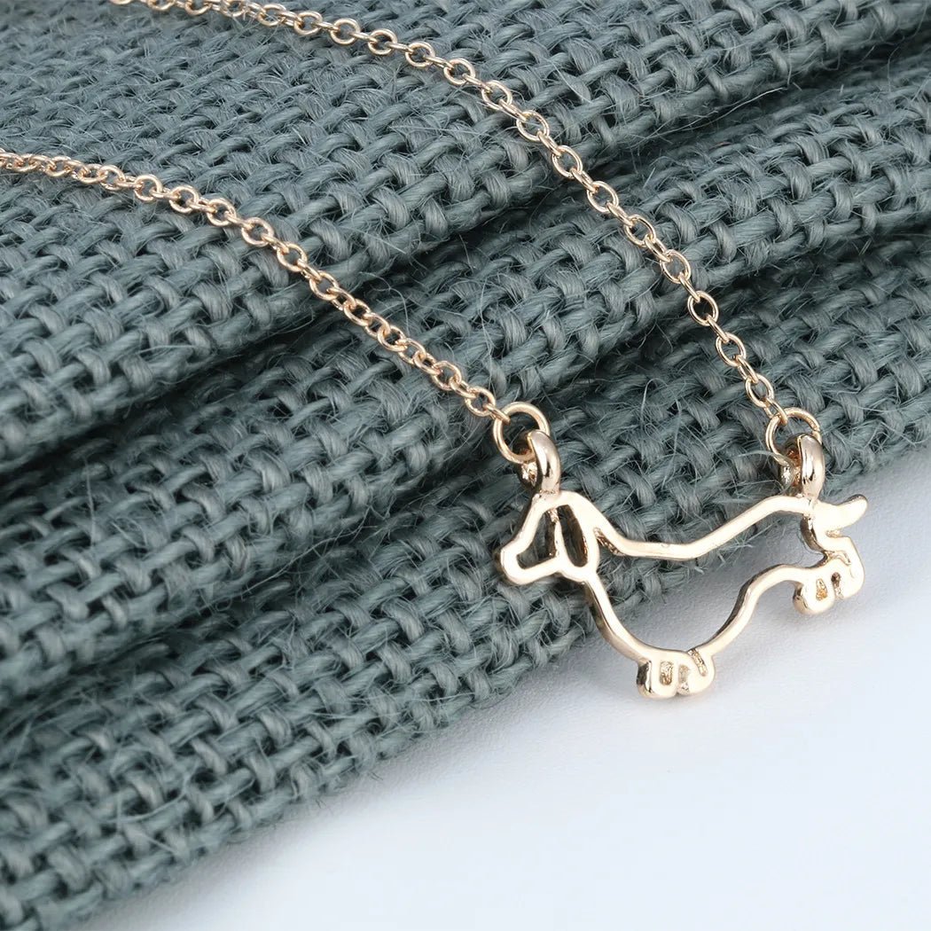 Hollow Zinc Alloy Dachshund Necklace | The Best Dachshund Gifts