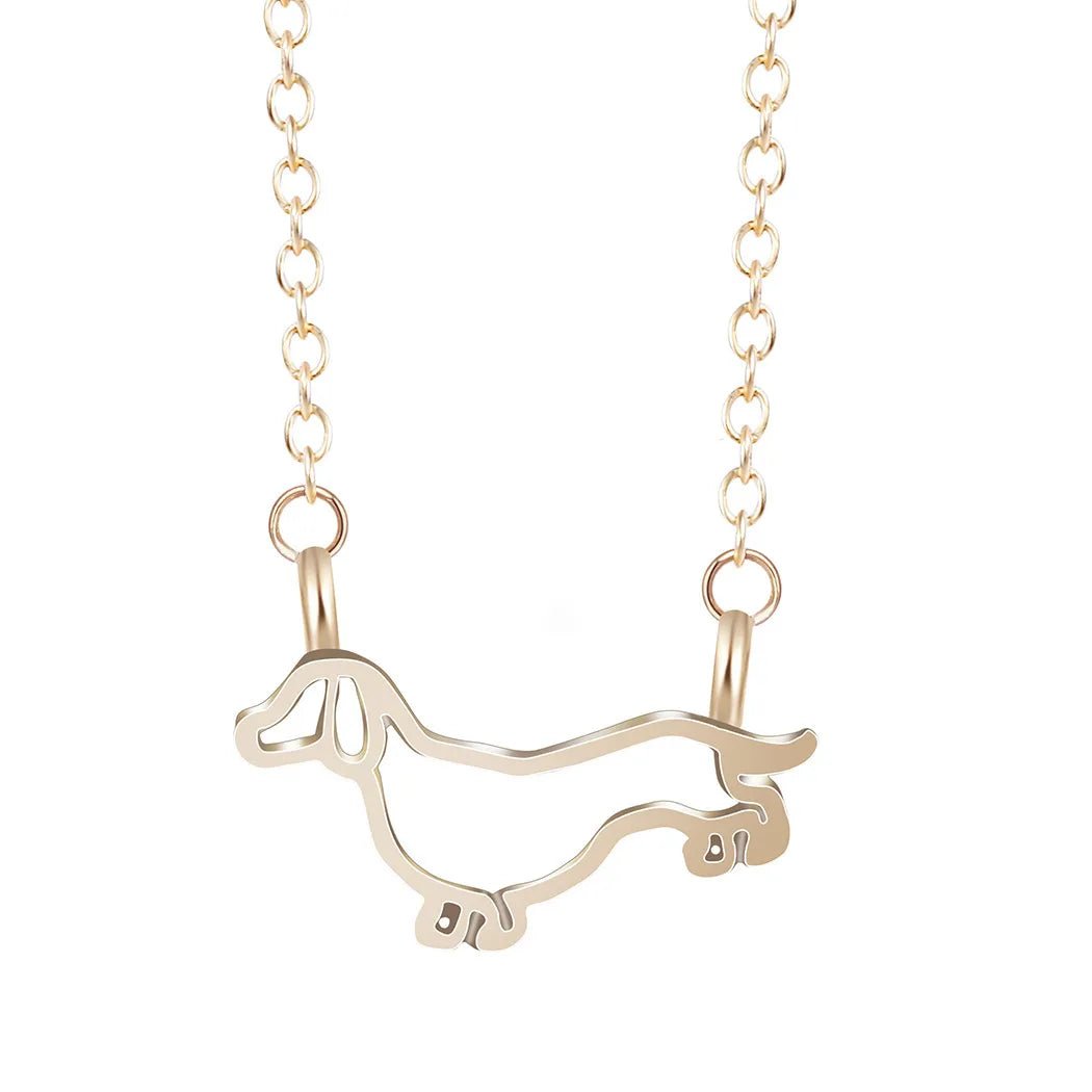 Hollow Zinc Alloy Dachshund Necklace | The Best Dachshund Gifts