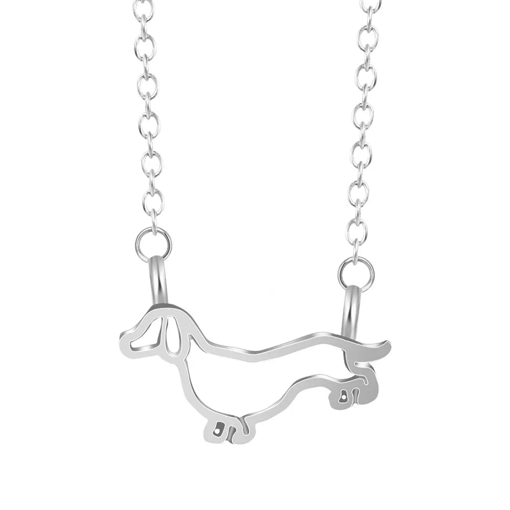 Hollow Zinc Alloy Dachshund Necklace | The Best Dachshund Gifts