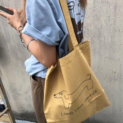 Long Traveler Dachshund Tote Bag | The Best Dachshund Gifts