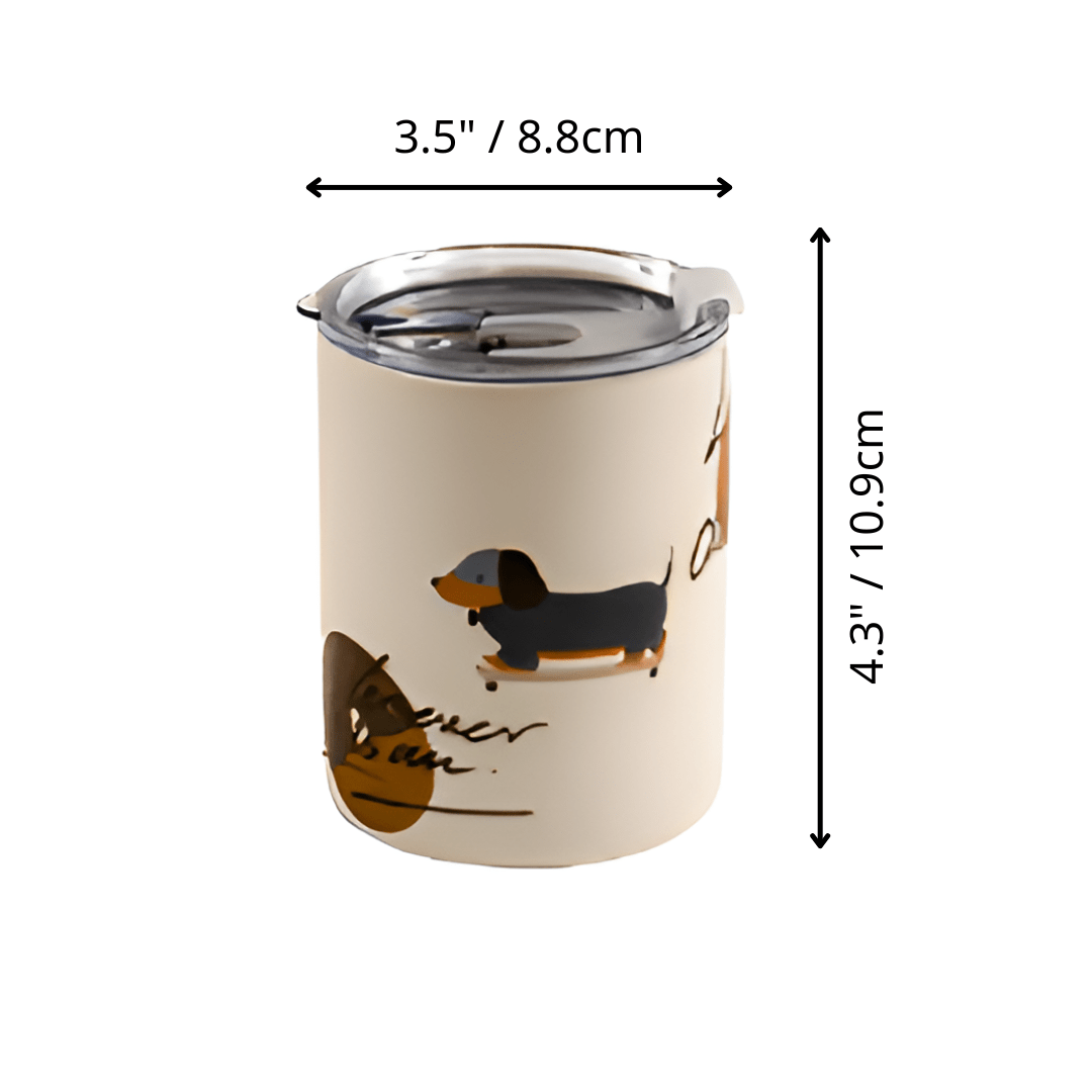 Metal Dachshund Mug With Straw | The Best Dachshund Gifts