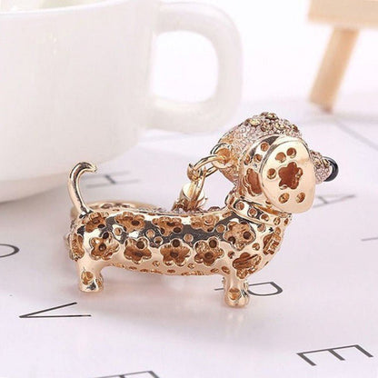 Rhinestone Bedazzled Dachshund Keychain | The Best Dachshund Gifts