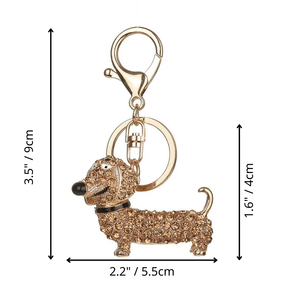 Rhinestone Bedazzled Dachshund Keychain | The Best Dachshund Gifts