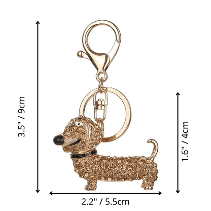 Rhinestone Bedazzled Dachshund Keychain | The Best Dachshund Gifts