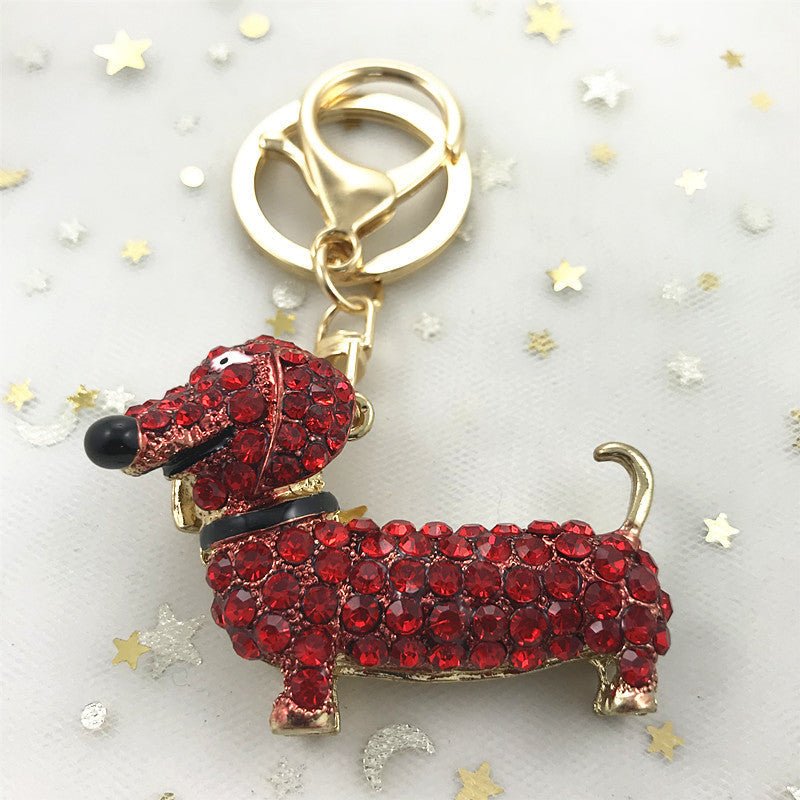 Rhinestone Bedazzled Dachshund Keychain | The Best Dachshund Gifts