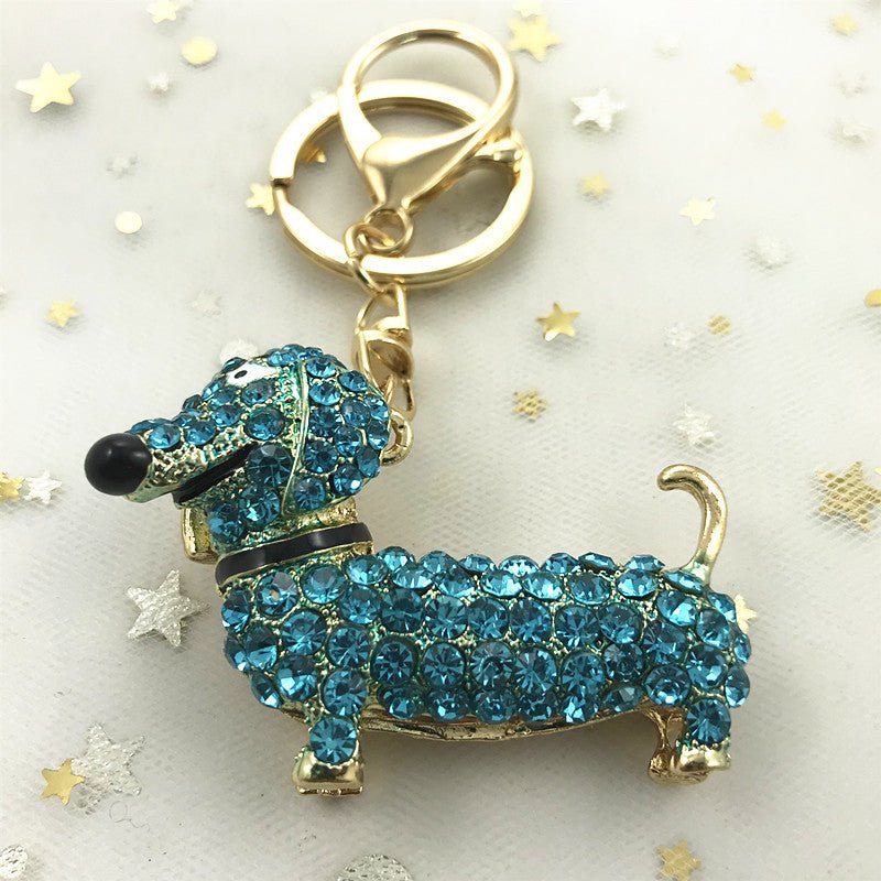 Rhinestone Bedazzled Dachshund Keychain | The Best Dachshund Gifts