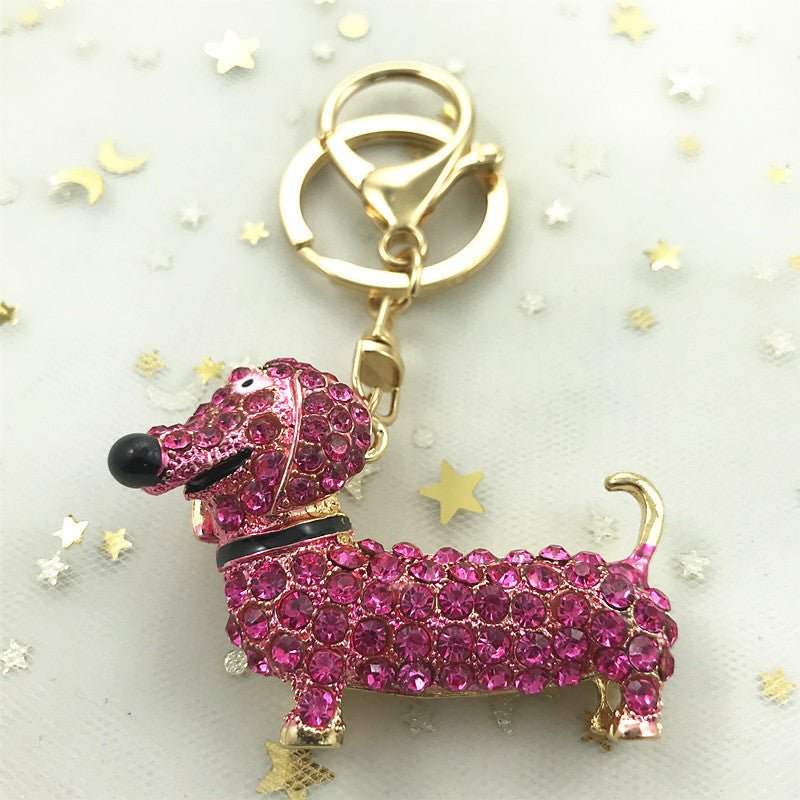 Rhinestone Bedazzled Dachshund Keychain | The Best Dachshund Gifts