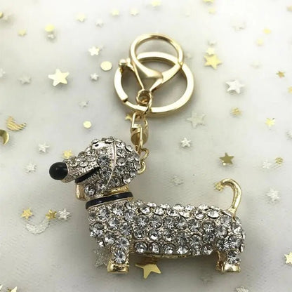 Rhinestone Bedazzled Dachshund Keychain | The Best Dachshund Gifts