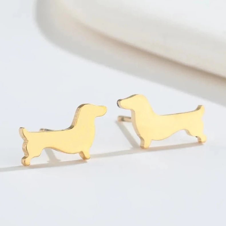 Stainless Steel Dachshund Silhouette Earrings | The Best Dachshund Gifts