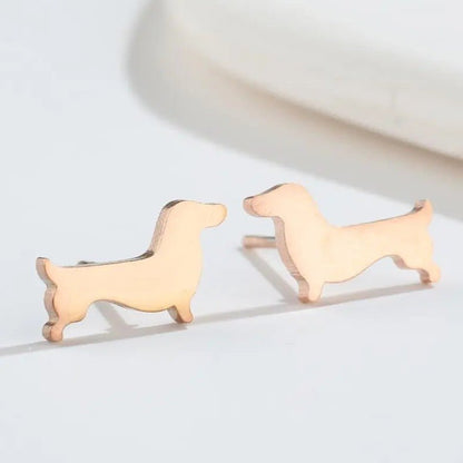 Stainless Steel Dachshund Silhouette Earrings | The Best Dachshund Gifts