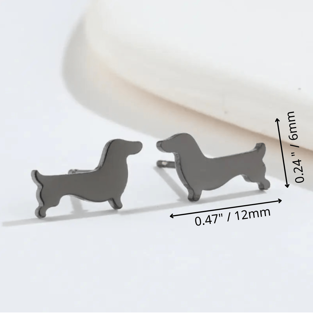 Stainless Steel Dachshund Silhouette Earrings | The Best Dachshund Gifts