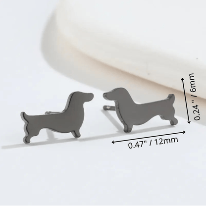 Stainless Steel Dachshund Silhouette Earrings | The Best Dachshund Gifts