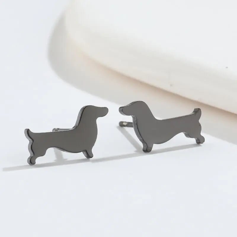 Stainless Steel Dachshund Silhouette Earrings | The Best Dachshund Gifts