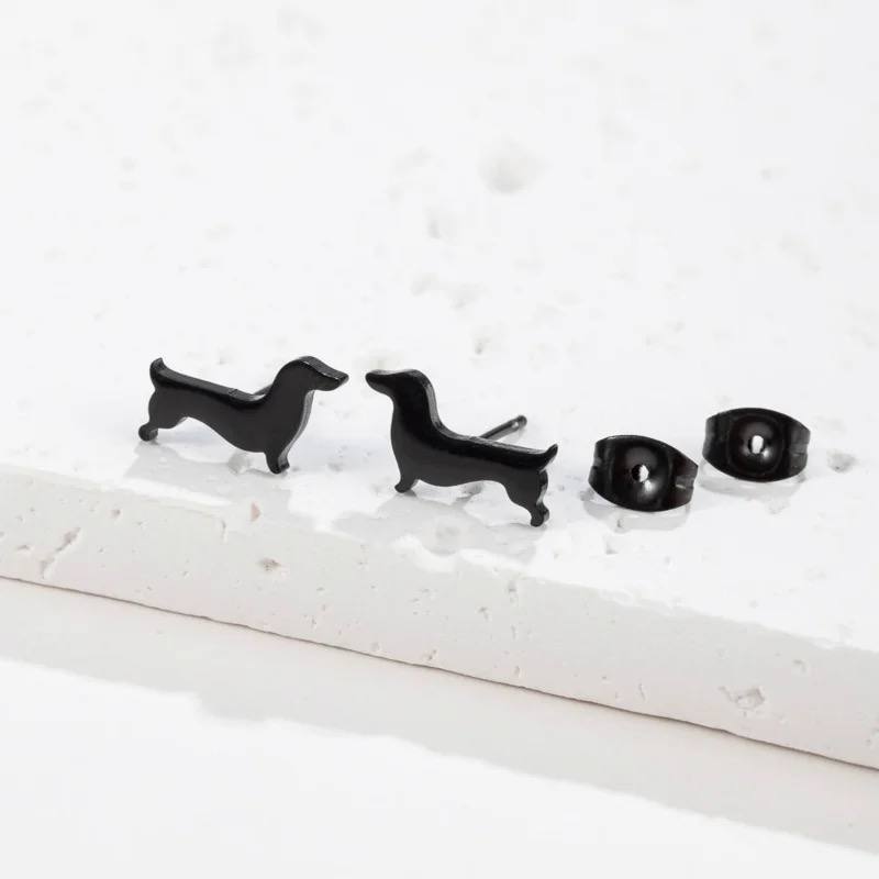 Stainless Steel Dachshund Silhouette Earrings | The Best Dachshund Gifts