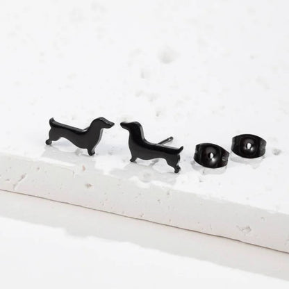 Stainless Steel Dachshund Silhouette Earrings | The Best Dachshund Gifts