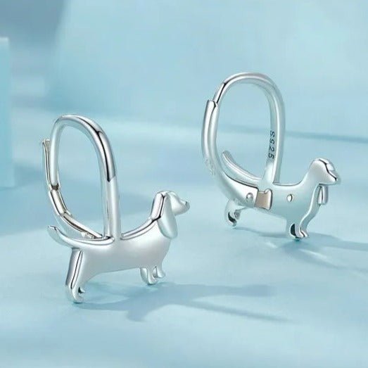 Sterling Silver Cute Dachshund Buckle Earrings | The Best Dachshund Gifts