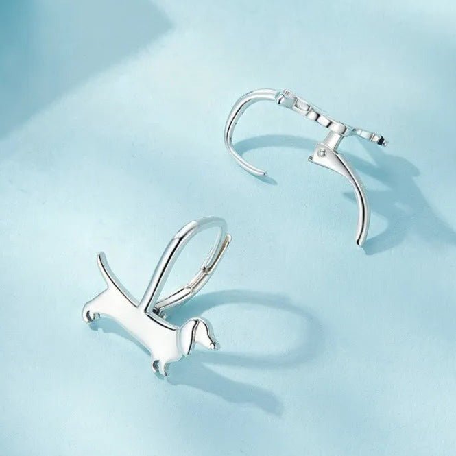 Sterling Silver Cute Dachshund Buckle Earrings | The Best Dachshund Gifts