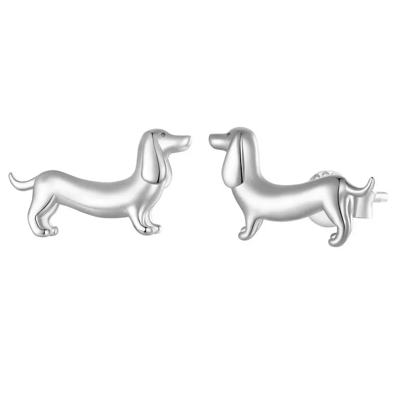 Sterling Silver Dachshund Stud Earrings | The Best Dachshund Gifts