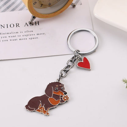 Waving Dachshund Metal Keychain | The Best Dachshund Gifts