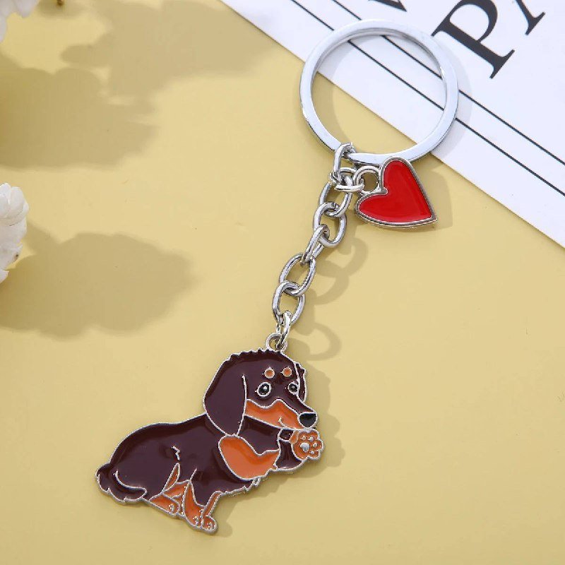 Waving Dachshund Metal Keychain | The Best Dachshund Gifts