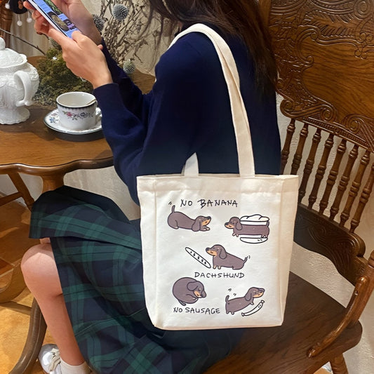 White Dachshund Tote Bag | The Best Dachshund Gifts