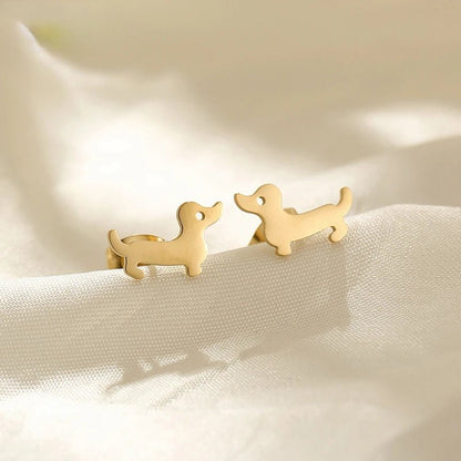 Zinc Alloy Cute Dachshund Stud Earrings | The Best Dachshund Gifts