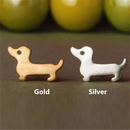 Zinc Alloy Cute Dachshund Stud Earrings | The Best Dachshund Gifts