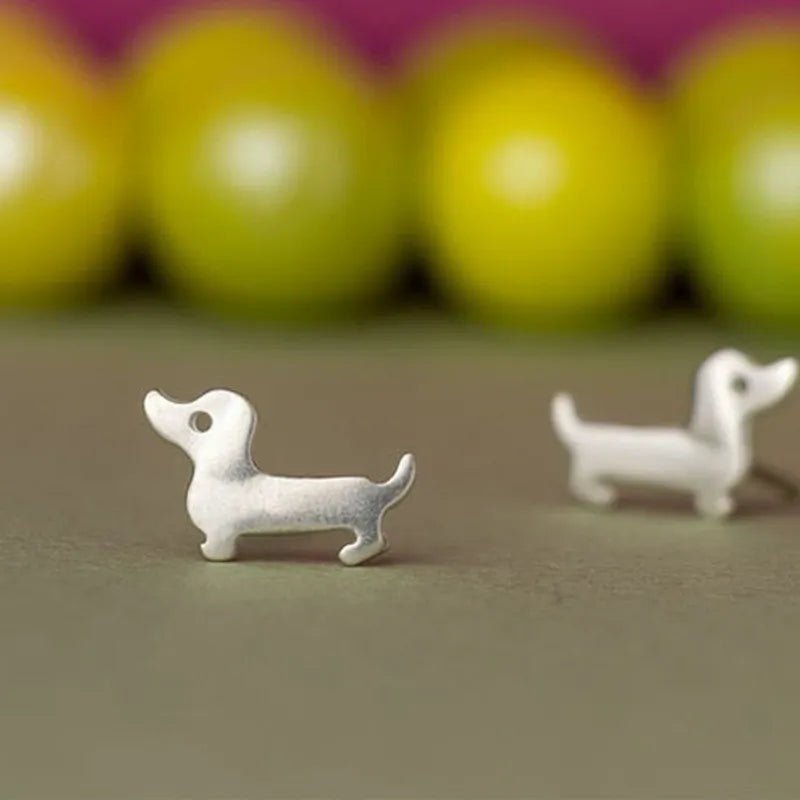 Zinc Alloy Cute Dachshund Stud Earrings | The Best Dachshund Gifts