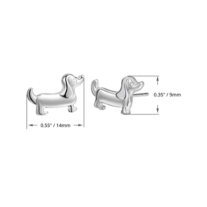 Zinc Alloy Dachshund Stud Earrings | The Best Dachshund Gifts